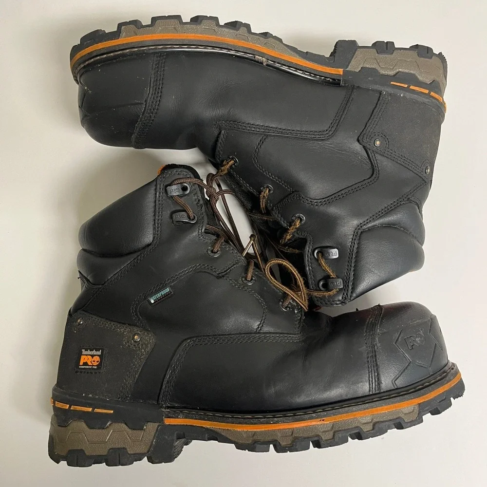 Timberland PRO Boondock 6-Inch Mens 13M Black Composite Toe Work Boots Workwear